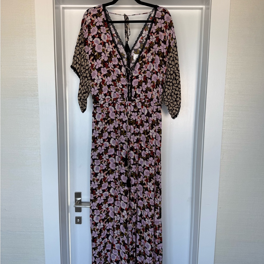 Johnny Was Pink Maxi Sundress with Dolman Sleeves